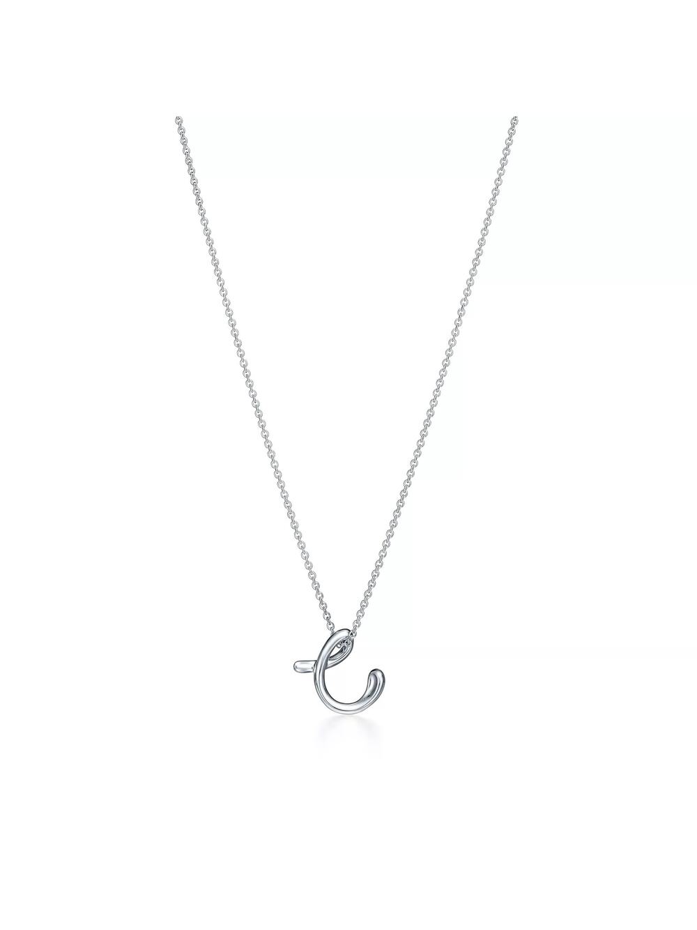 Tiffany & Co. Elsa Peretti Small Alphabet Letter C Necklace Sterling Silver